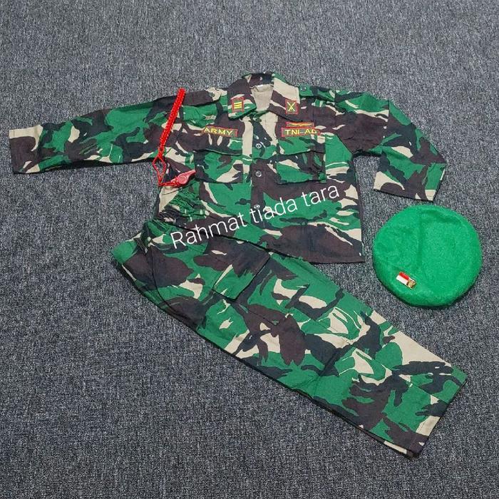 BAJU PROFESI TNI ANAK LORENG TNI BAHAN KATUN TWILL/BAJU KARNAVAL ANAK LORENG TNI