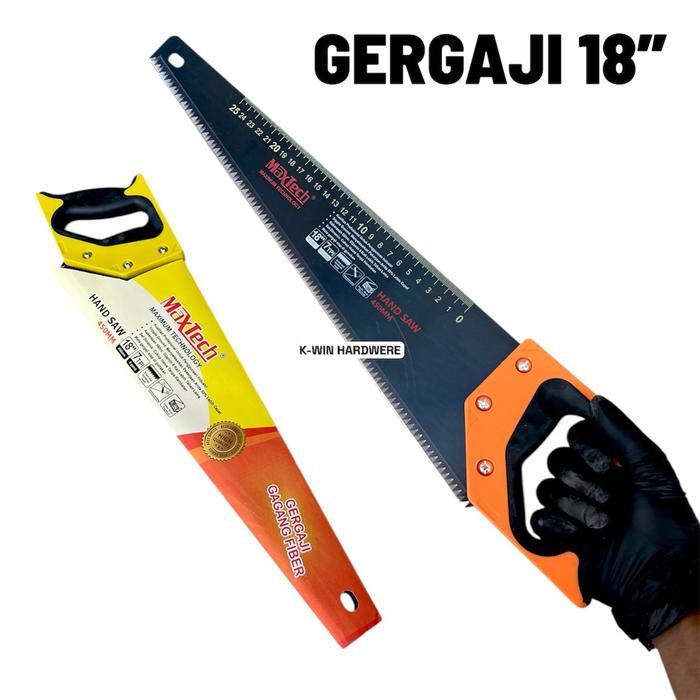 TERLENGKAP Paket Gergaji + Palu Besi Kambing Gergaji Kayu Gagang Karet 18 inch / Gergaji Tukang