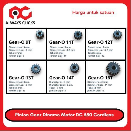 Gear Motor Dinamo RS550 Gear Pinion Dinamo DC RS 550 *