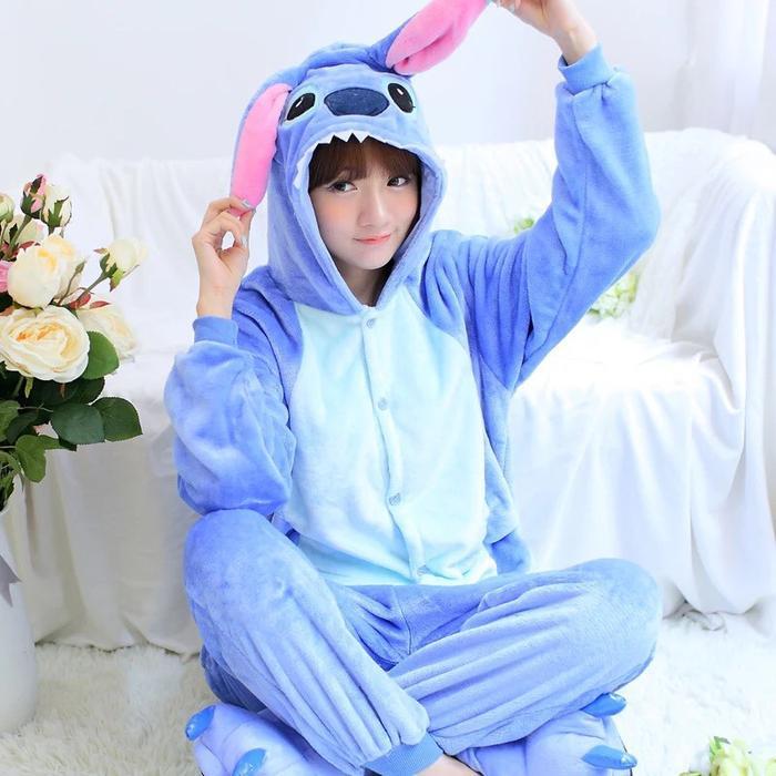 Baju Onesie Kostum Kigurumi Piyama Stitch Dewasa Baju Tidur Dewasa Party