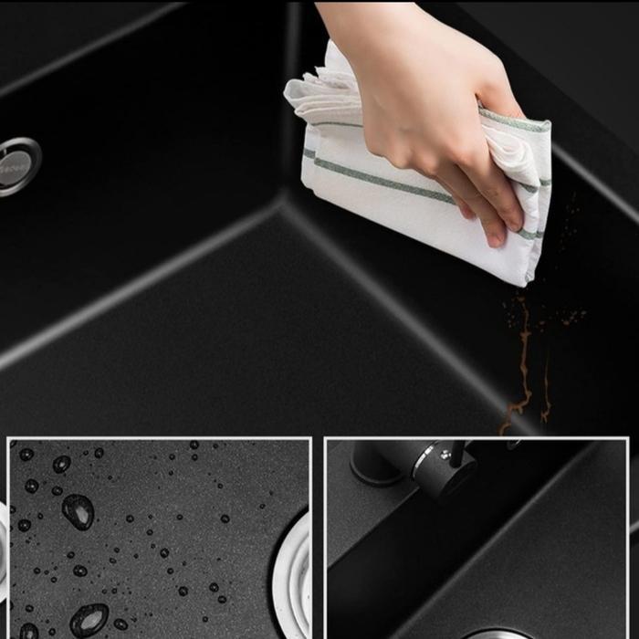 RINOKS GRANITE KITCHEN SINK BAK CUCI PIRING GRANIT HITAM 6842