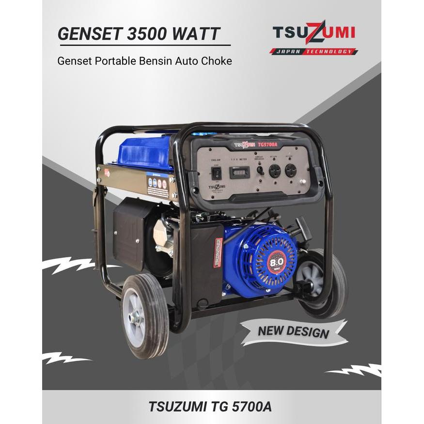 Genset Portable 3000 Watt Auto Choke Tsuzumi TG 5700A Japan Technology / Genset 3500 watt