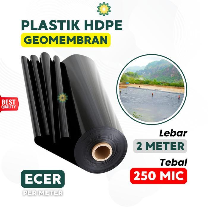 [ECER] Geomembran HDPE Tebal 250 Micron - Lebar 2 Meter (Tahan Panas & UV)