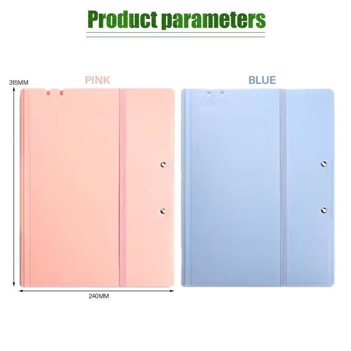 ` Clipboard A3 Lipat Dengan Cover Map Dokumen Organizer Penyimpanan Kertas Folder Plastik Tebal