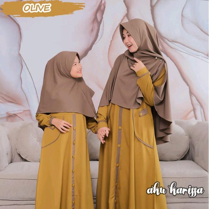 GAMIS SET COUPLE RANI RENA ORI AKU KARISSA DRESS MUSLIMAH SARIMBIT DEWASA DAN ANAK TANGGUNG