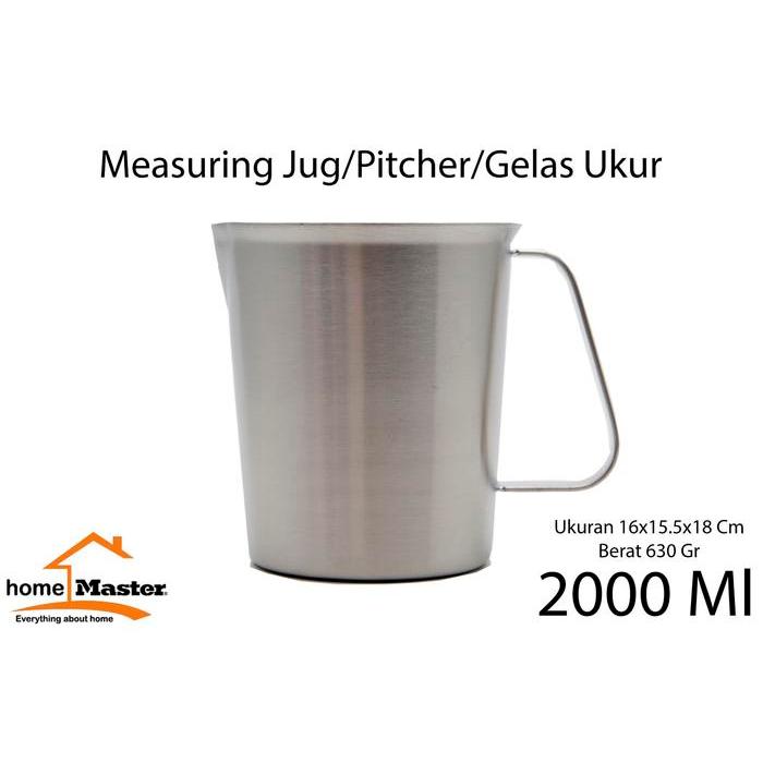 Gelas Takar/Ukur/Measuring Cup/Pitcher/Jug Stainless 2000 Ml PUS2000