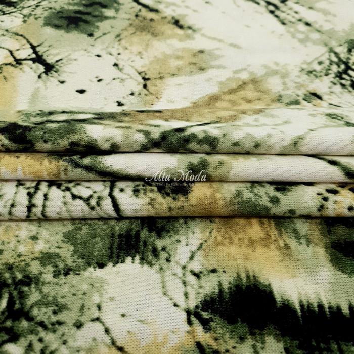 Stretch Tulle Motif Foggy Tree Olive (Pronto Moda)*