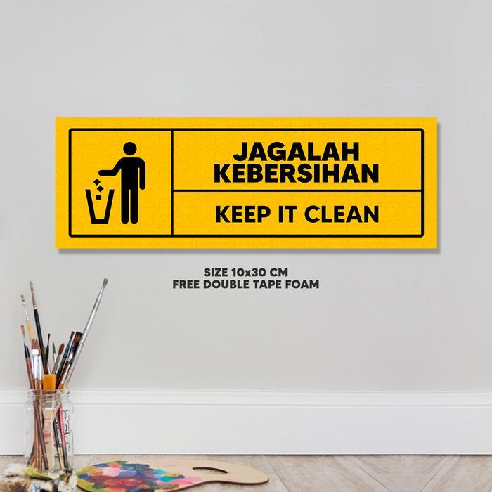 Hiasan Dinding Jagalah Kebersihan - HW Decorin