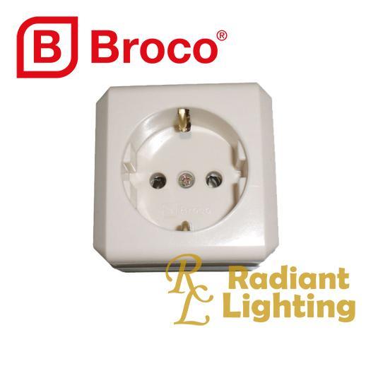 BROCO STOP KONTAK OUTBOW TEMPEL DINDING COLOKAN OB 1 LUBANG