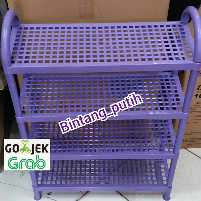 Rak Sepatu Plastik Susun 4 / Rak Sandal
