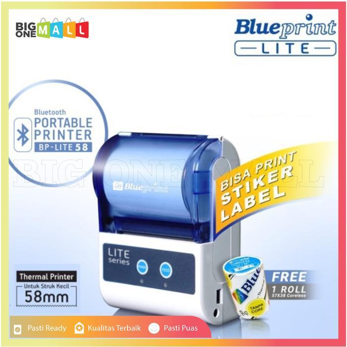 Ready Blueprint Lite 58 Printer Thermal Portabel Bluetooth, Print Wireless