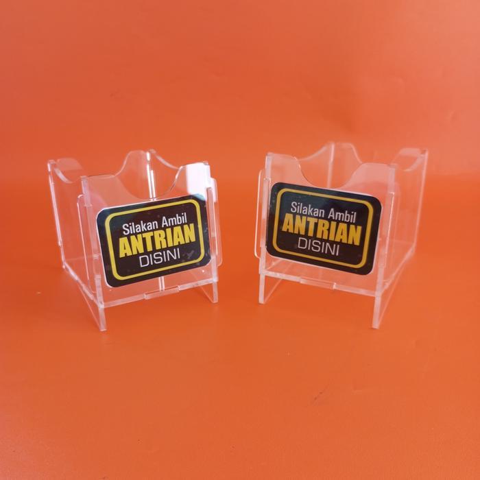 Akrilik Tempat Kartu Antrian/ Kotak Akrilik untuk kartu Antrian