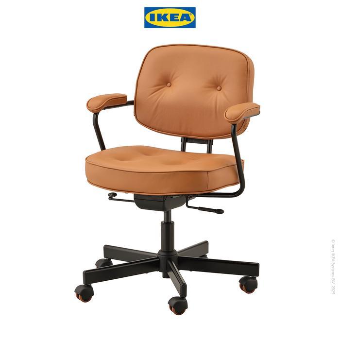 IKEA ALEFJALL Kursi Kantor / Belajar Ergonomis Dapat DIputar Emas-Cokelat Furniture