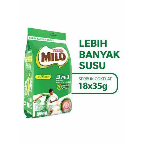 BERHADIAH! MILO 3IN1 ACTIV GO PBG SACHET (18 s)X35GR MILO POLYBAG. snk