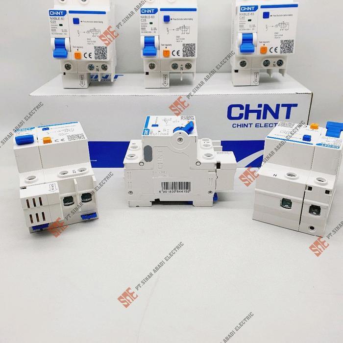 Rcbo Rccb Elcb Chint 1P+N 300Ma 6Ka / Nxble-63 / 6A 10A 16A 20A 25A 32A 40A Mcb+Elcb (Residual