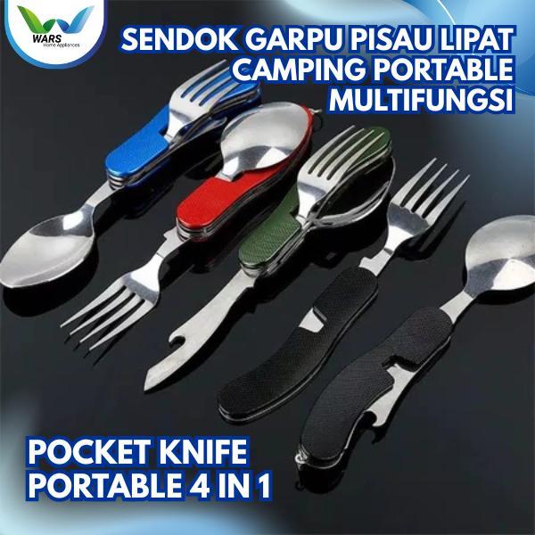 Eiger - WARS Sendok Garpu Pisau Lipat Alat Camping Portable Pocket Knife EDC 4 in 1