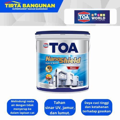 TOA NANOSHIELD SHEEN CAT TEMBOK EXTERIOR BRILLIANT WHITE 2.5 LT TAHAN UV, JAMUR DAN LUMUT