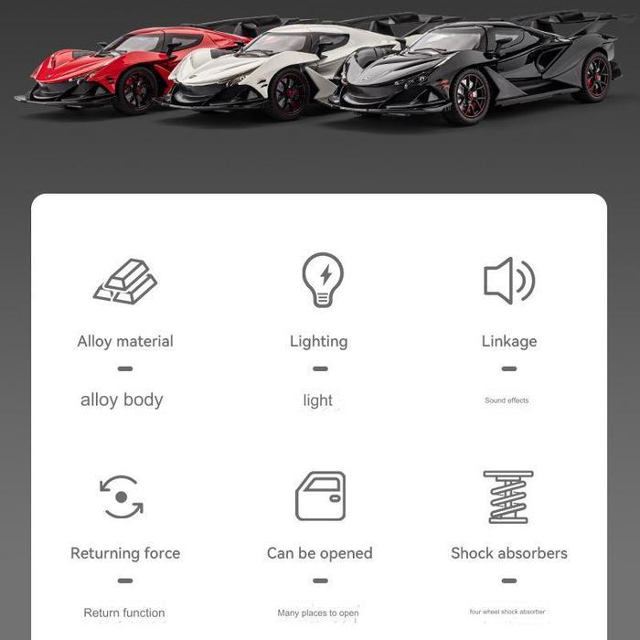 Diecast Chezhi Model Apollo IE Intensa Emozione Skala 1:24 With Sound and Light