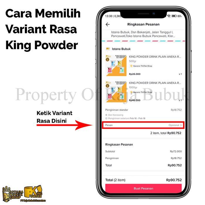 Bubuk Minuman Coklat King Powder Choco Series Cokelat Varian Plain Rasa Pekat Serbuk Minuman Coklat