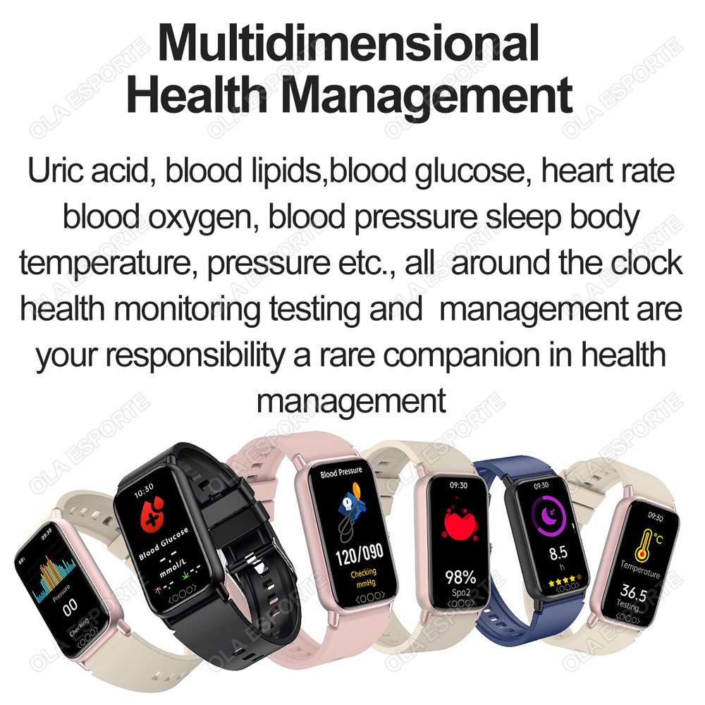 Blood Sugar Body Temperature Smart Band Uric Acid Blood Lipid Pressure Heart Rate Monitor Smart