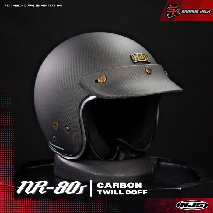 NJS NR80s Carbon Twill Gloss/Doff - Helm Retro