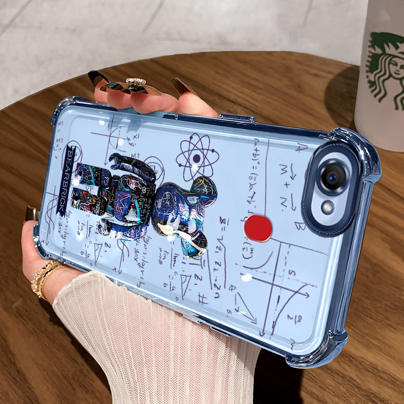 Casing Hp untuk OPPO F7 Case Rumus Matematika Beruang Kasing Transparan Cesing Anti Banting Airbag K