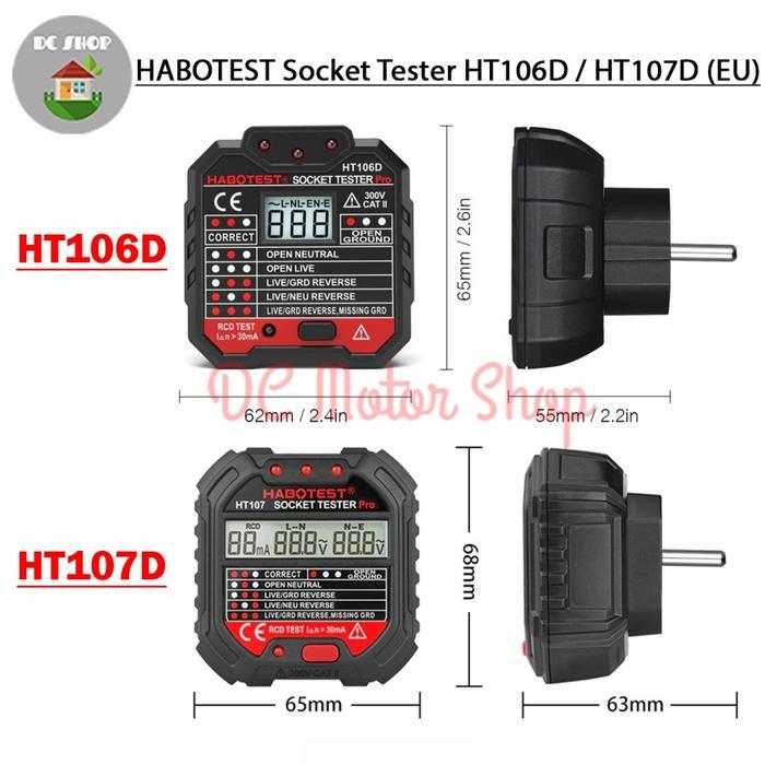ALAT UJI GROUNDING HABOTEST STOP KONTAK VOLTAGE TESTER HT106D / HT107D