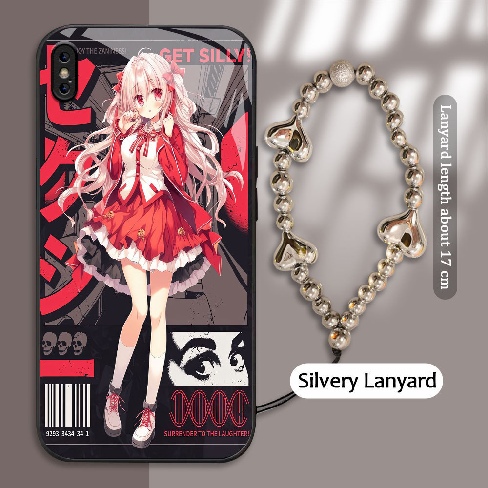 For Apple iPhone X XR XS MAX Casing Handphone  Pola Girls' Frontline Glass kesing Phone Case edge Si