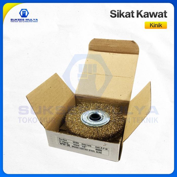 Wire Brush Kinik 3" Sikat Baja Bulat Sikat Kuningan