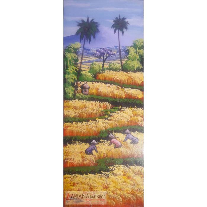 Lukisan Bali Ukuran 50x20 cm Pemandangan Sawah