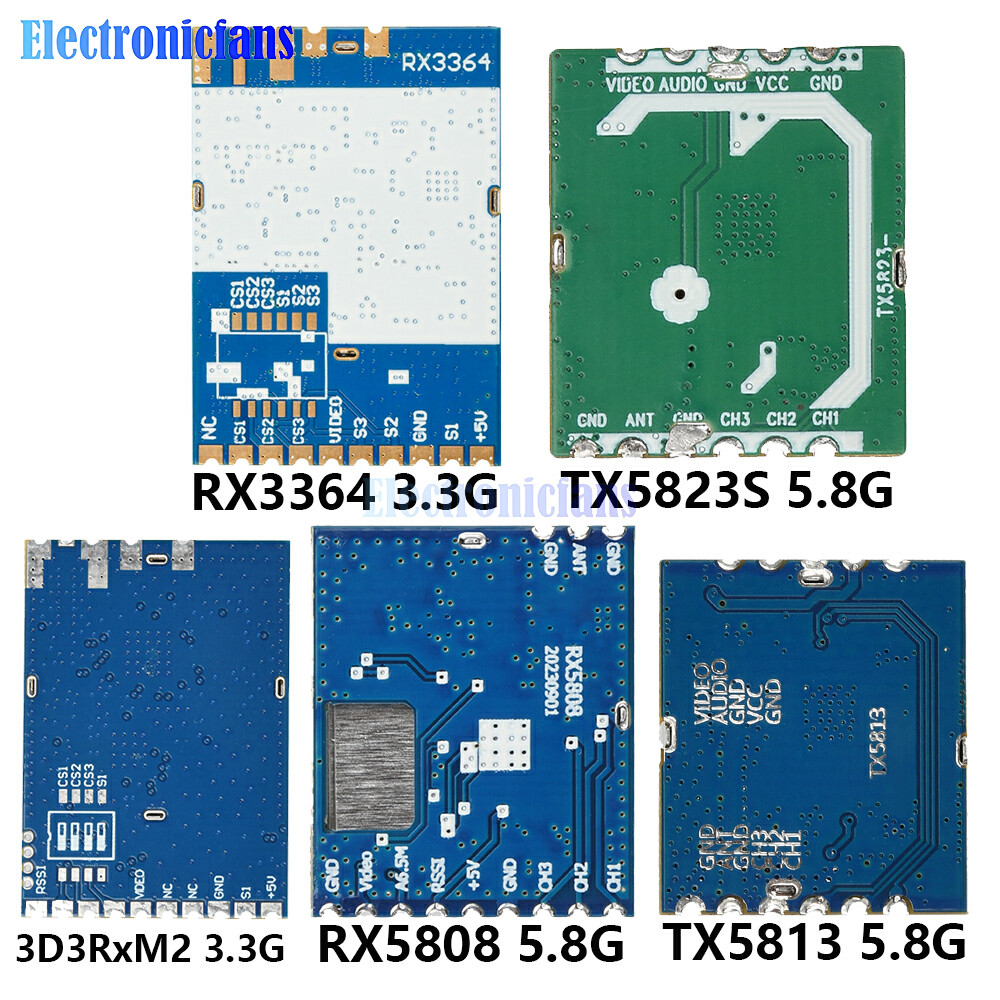 RX3364 RX5808 RX1264 3D3RxM2 3.3G 5.8G Wireless FPV SPI Image Transmission Simulates Video