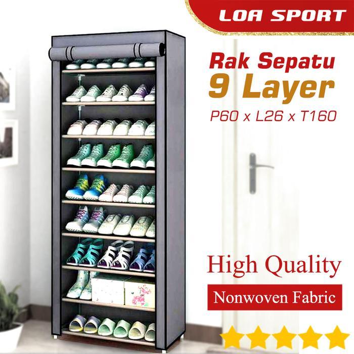 TERLARIS Rak Sepatu Lemari Susun Rakit Rangka Pipa Besi 10 Tingkat Selamat Berbelanja