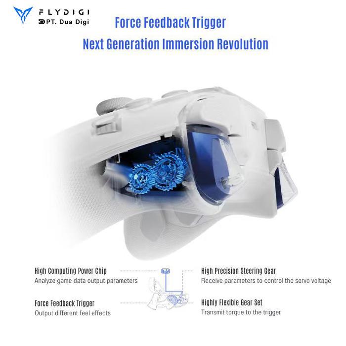 Flydigi Apex 5 Wireless Pc Controller Adaptive Trigger Forceflex Joystick 2.0 Force Feedback Trigger