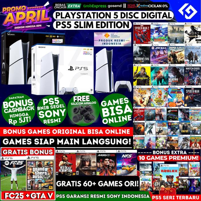 Sony PS5 Slim Disc Version - GARANSI RESMI INDONESIA Full Games PS 5 SONY Playstation 5 / PS5