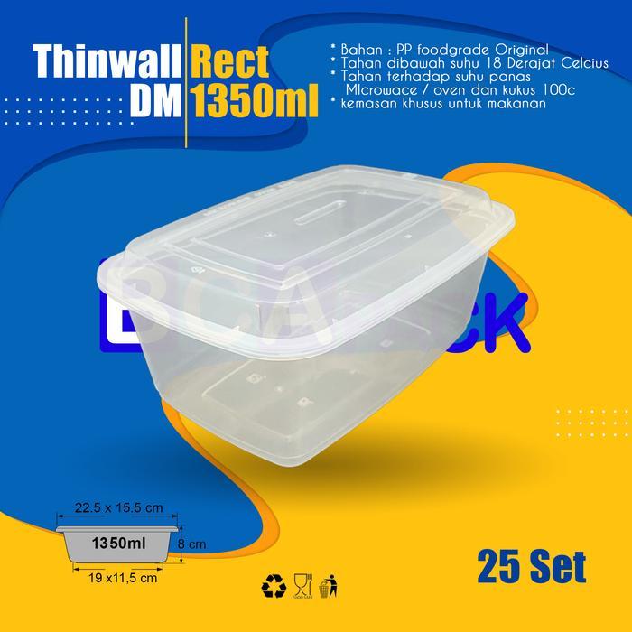 Thinwall DM 1850 ml Rectangle ( Panjang ) @25 Set