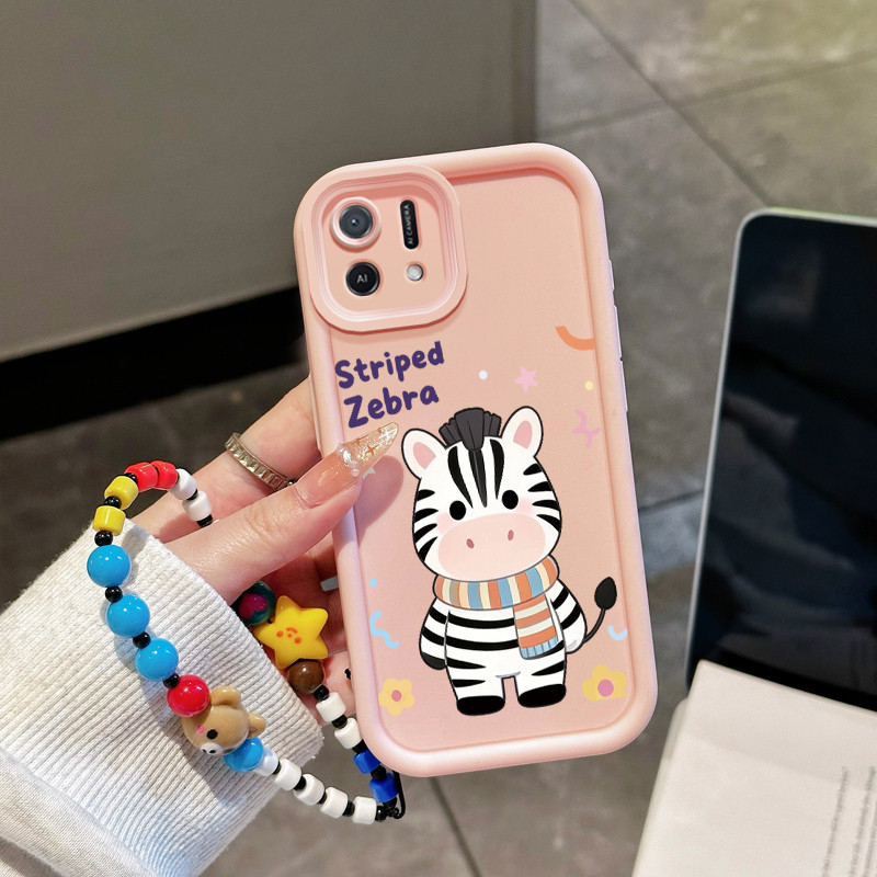 Casing Hp untuk OPPO A16K A16E Case Casing Ponsel Silikon Anti-Drop Kasing pola anjing zebra Softcas