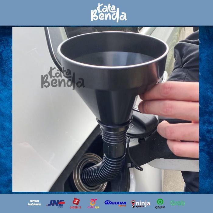 Corong + Selang Fleksibel Bensin Air Bahan Plastik Saringan Lebar