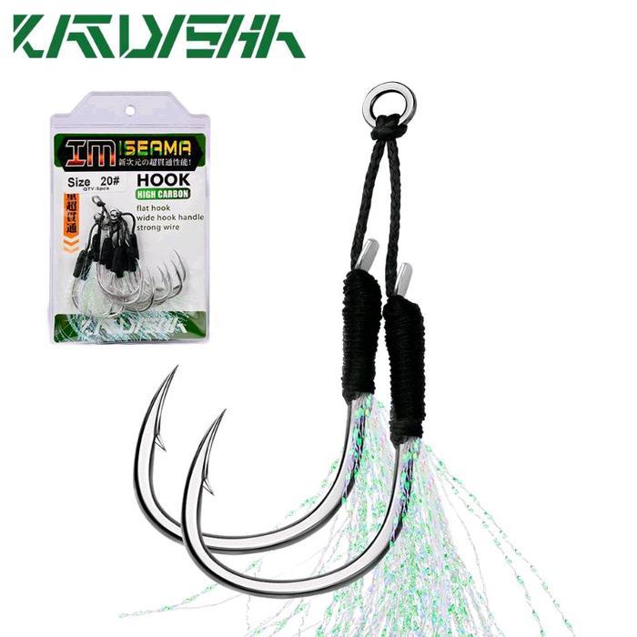 5 PASANG KAIL JIGGING DOUBLE KATYUSHA ISEMA HOOK