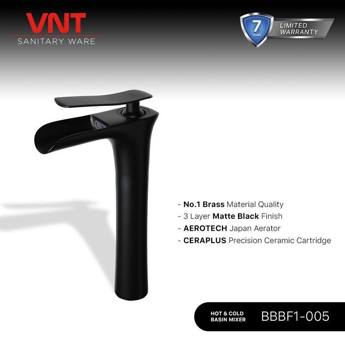` VNT Keran Air Wastafel Kran Hitam Washtafel Minimalis Panas Dingin