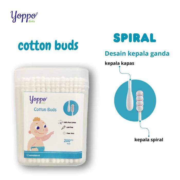 Cotton Bud Bayi 200 Pcs / Cotton Bud Sendok / Cotton Bud Spiral Bayi