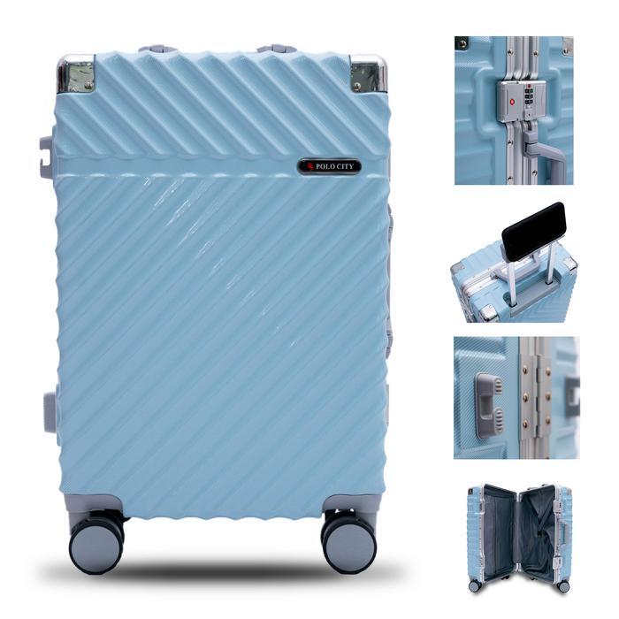 Koper Hardcase Aluminum Polo City No Zipper Size Bagasi 24 Inch - 7001