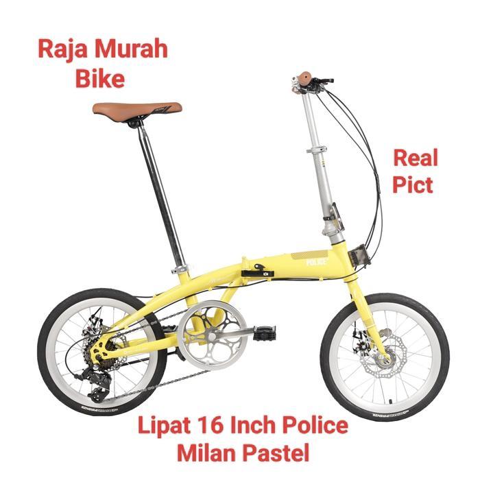 Sepeda Lipat Police Milan Pastel 16 Inch Sepeda Lipat 16 Inch Element Police Milan Pastel - Yellow