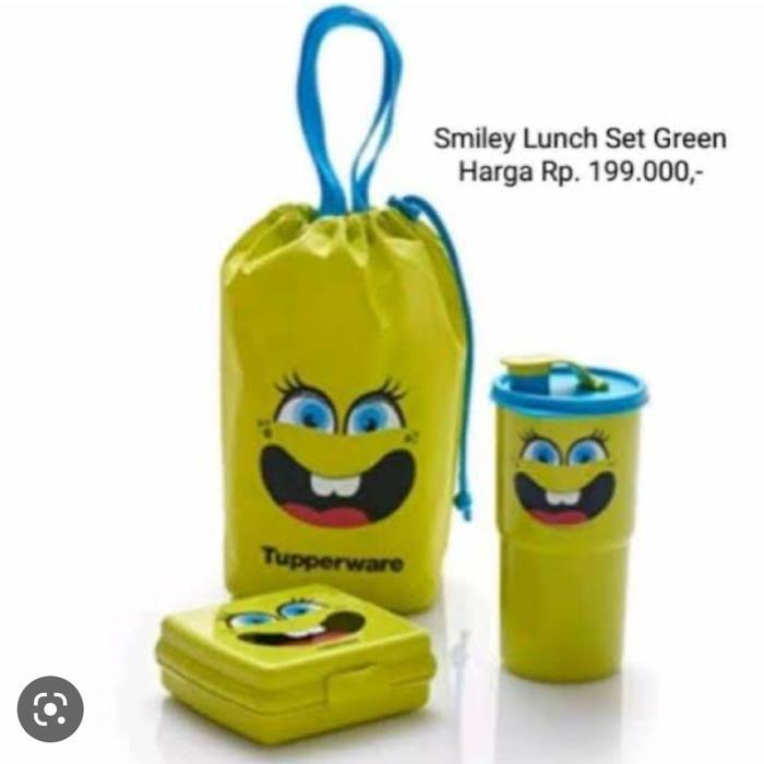 smiley lunch set tupperware paket bekal
