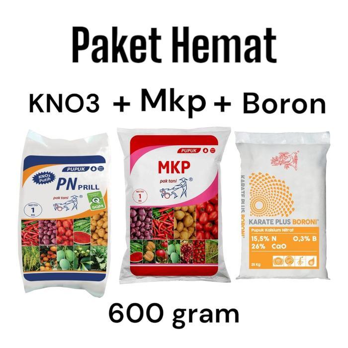 PUPUK MKP KNO3PUTIH BORON Paket Hemat Pupuk Tanaman Anggur repack 600 gram Anggur Sayur Kristal
