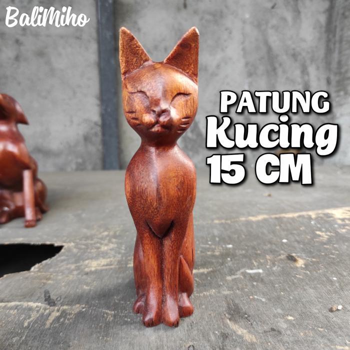 PATUNG KUCING KAYU/PATUNG BINATANG KAYU/PATUNG UNIK/PATUNG KUCING