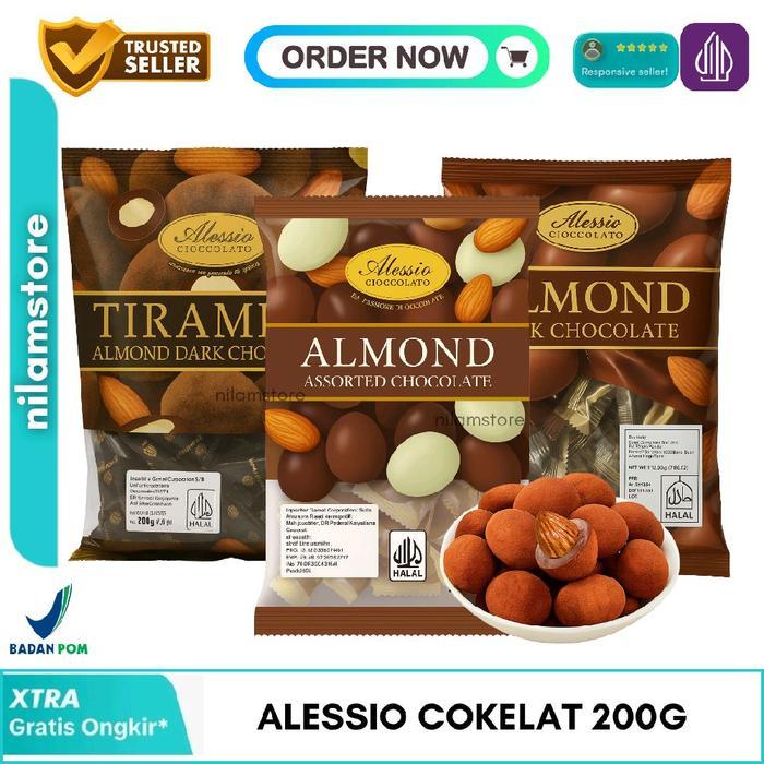 DISKON Alessio Chocolate Almond Malaysia 200g Chocolate Coklat enak isi almond