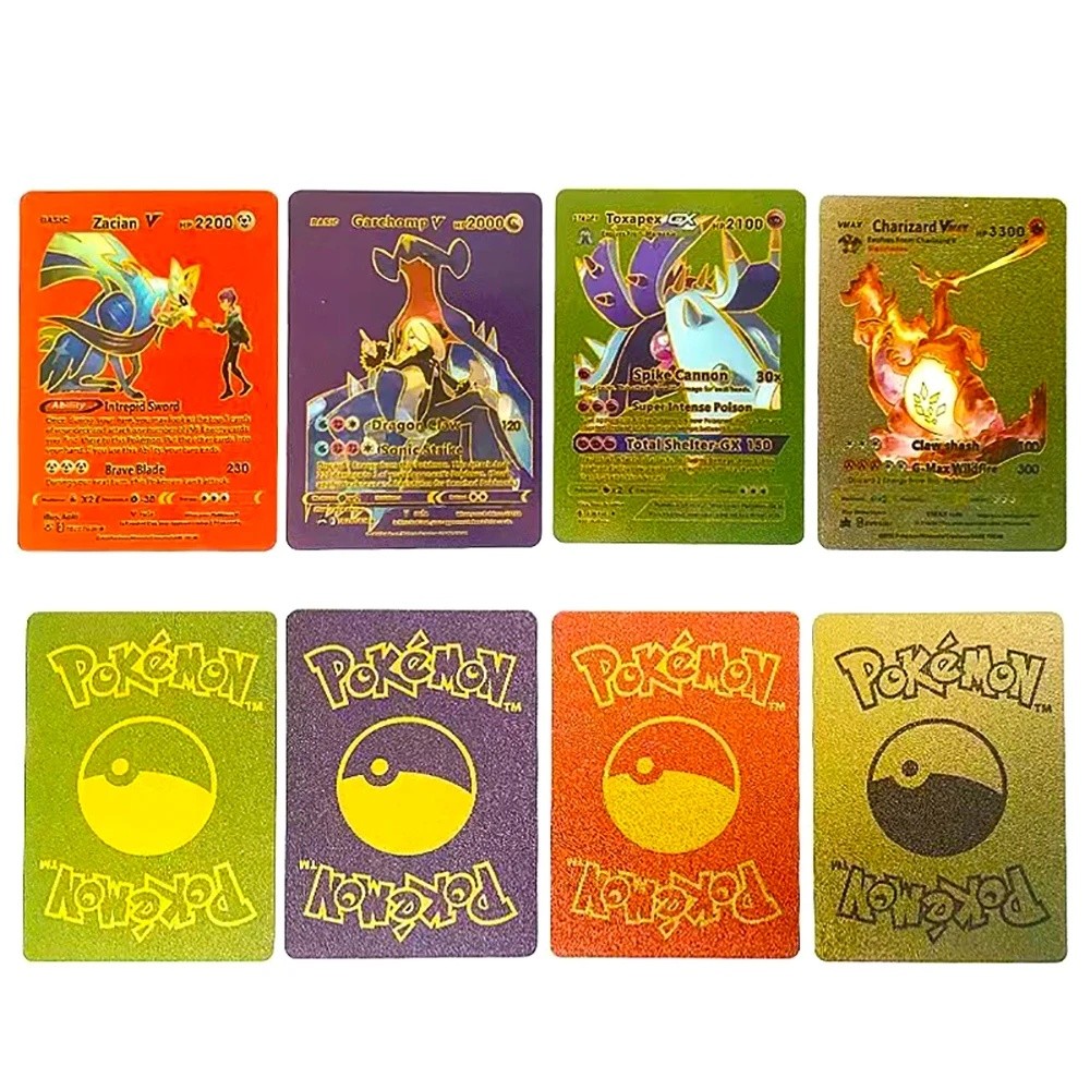 Pokemon Cards 27-55Pcs Charizard Pikachu Gold Colorful English Spanish Black Rainbow Rare Battle
