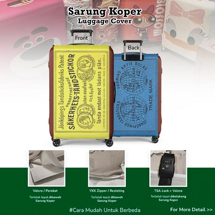 Sakerhets Sarung Koper Luggage Cover Bahan Aglatex Meregang 5cm dengan Perekat Velcro YKK Zipper TSA