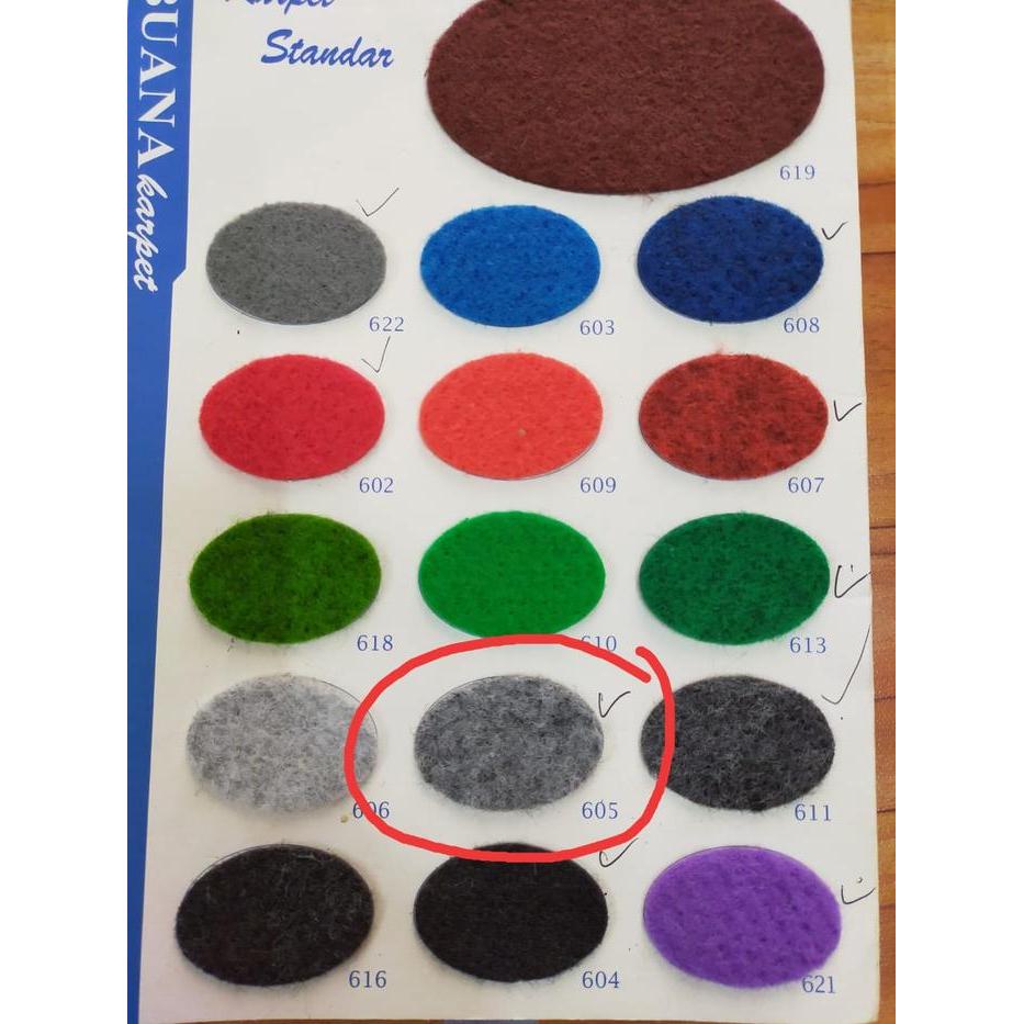 karpet bludru polos buana lebar 2m x 0.5m ,ketebalan 3mm harga untuk 50cm panjangnya