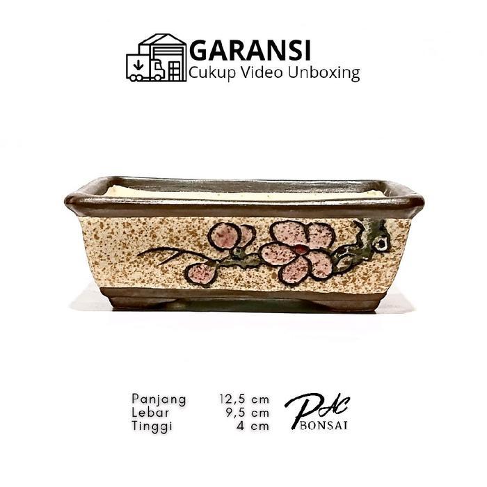 Pot Keramik Bonsai Kotak Ceramic Bonsai Ceper Adenium Kaktus Sukulen Bambu Hoki